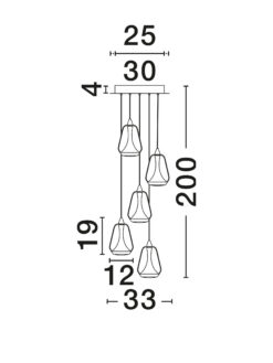 Полилей Nova Luce ALISH 9416970 черен детайл 5