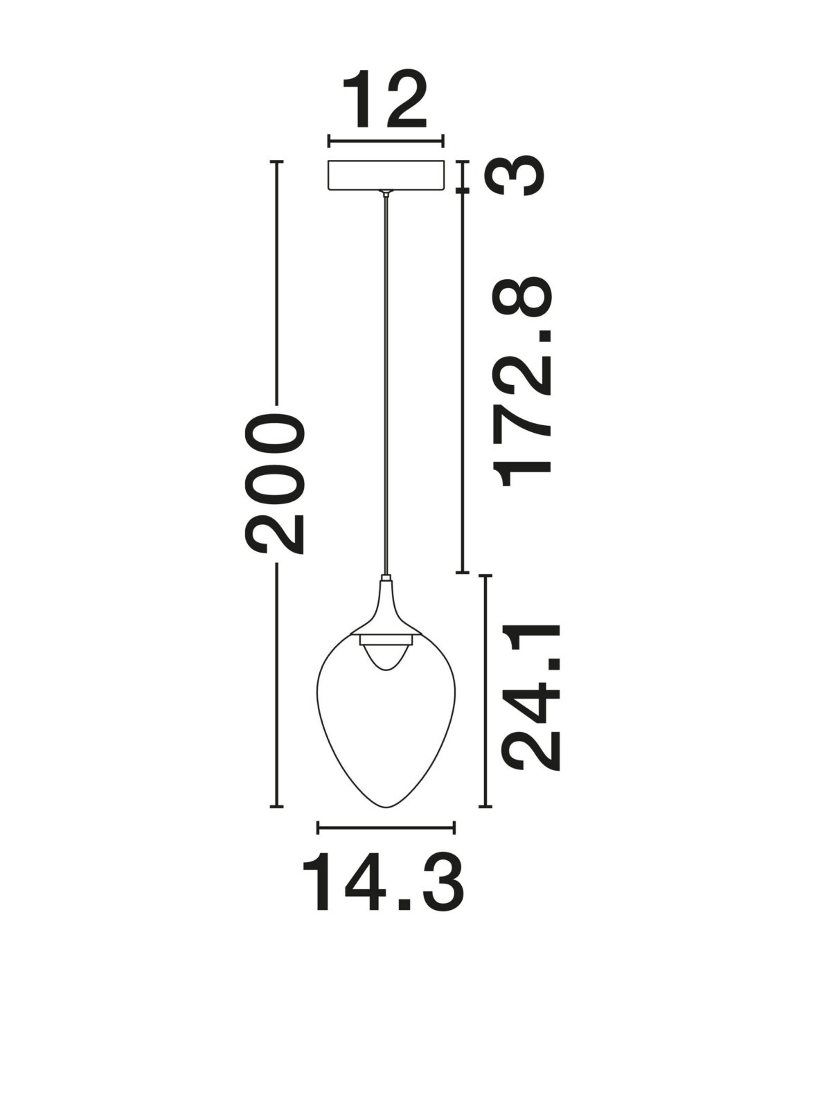 Пендел Nova Luce NALI 9416972 черен детайл 5