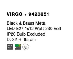 Пендел Nova Luce VIRGO 9420851 черен детайл 6