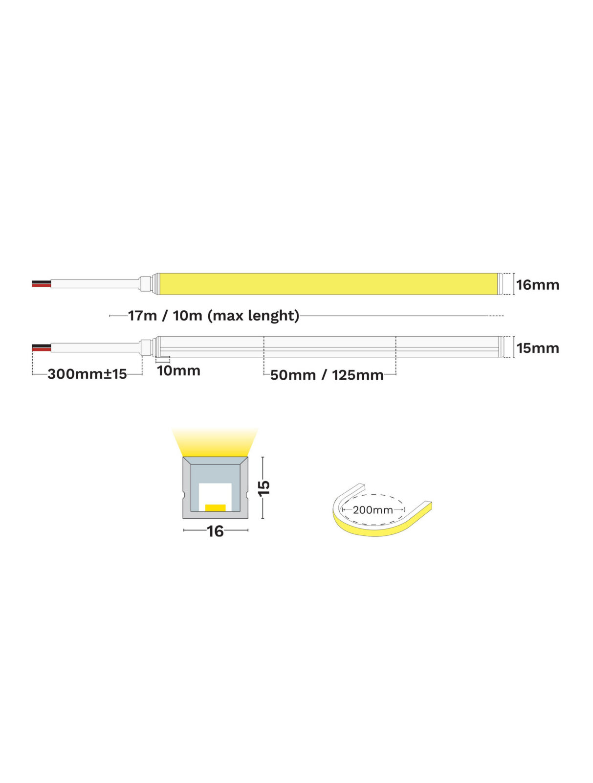 Неонова лента Nova Luce GOMU 16X15 IP67 VERTICAL BENDING 9540011 на фасада