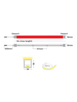 Неонова лента Nova Luce KEMA 16X16 IP67 VERTICAL BENDING 9540164 на фасада