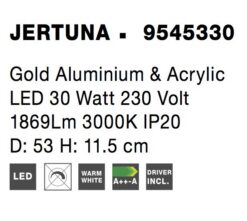 Плафониера Nova Luce JERTUNA 9545330 златист детайл 6