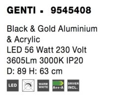 Полилей Nova Luce GENTI 9545408 черен детайл 6