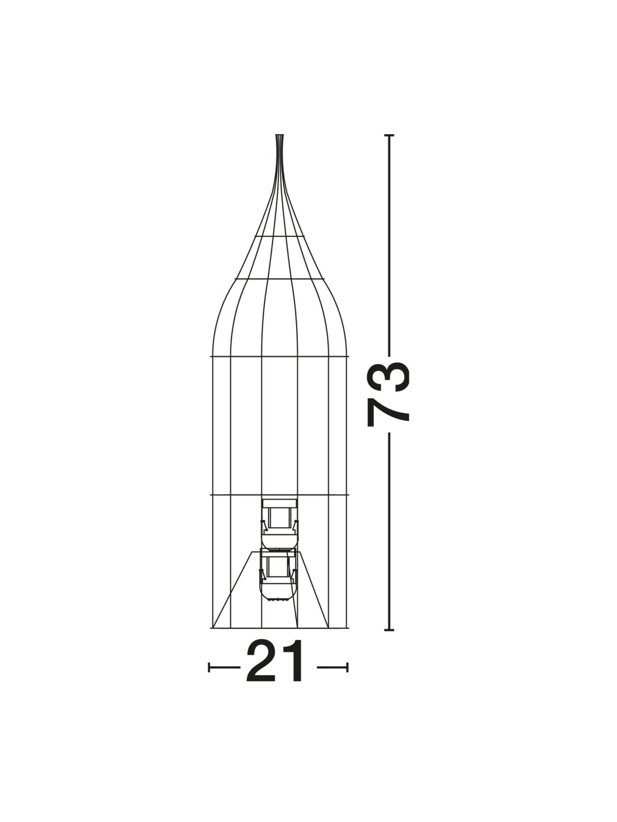 Лампион Nova Luce NAOS 9586629 черен детайл 5