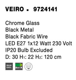 Пендел Nova Luce VEIRO 9724141 сив детайл 7