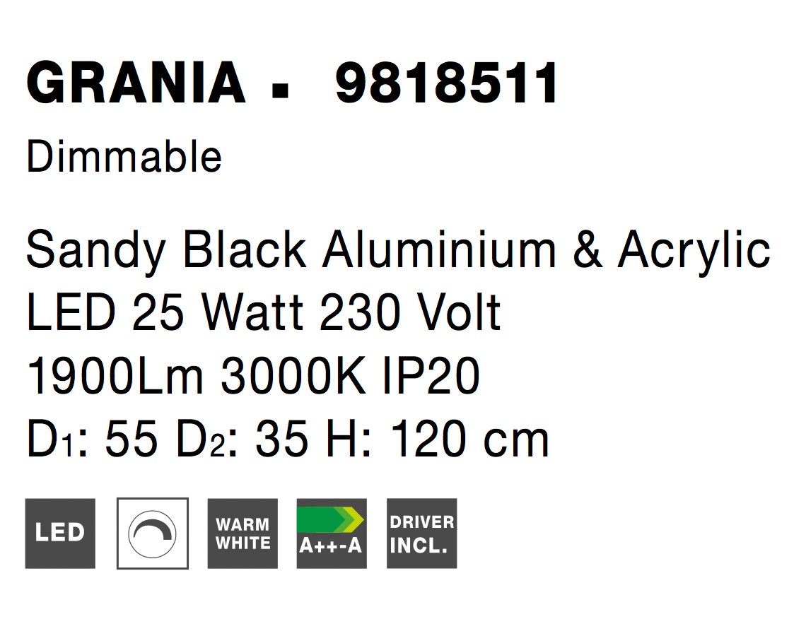 Полилей Nova Luce GRANIA 9818511 черен детайл 6