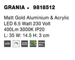 Аплик Nova Luce GRANIA 9818512 златист детайл 5