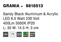 Аплик Nova Luce GRANIA 9818513 черен детайл 6