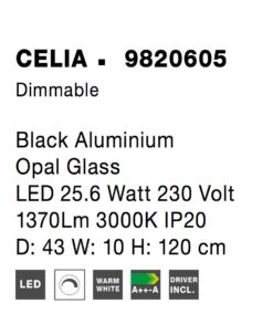 Полилей Nova Luce CELIA 9820605 черен детайл 7