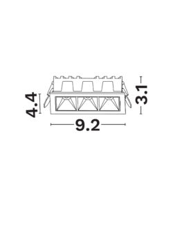 Луна за вграждане Nova Luce AREA 9844053 бял детайл 2