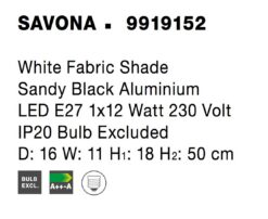 Настолна лампа Nova Luce SAVONA 9919152 черен детайл 5