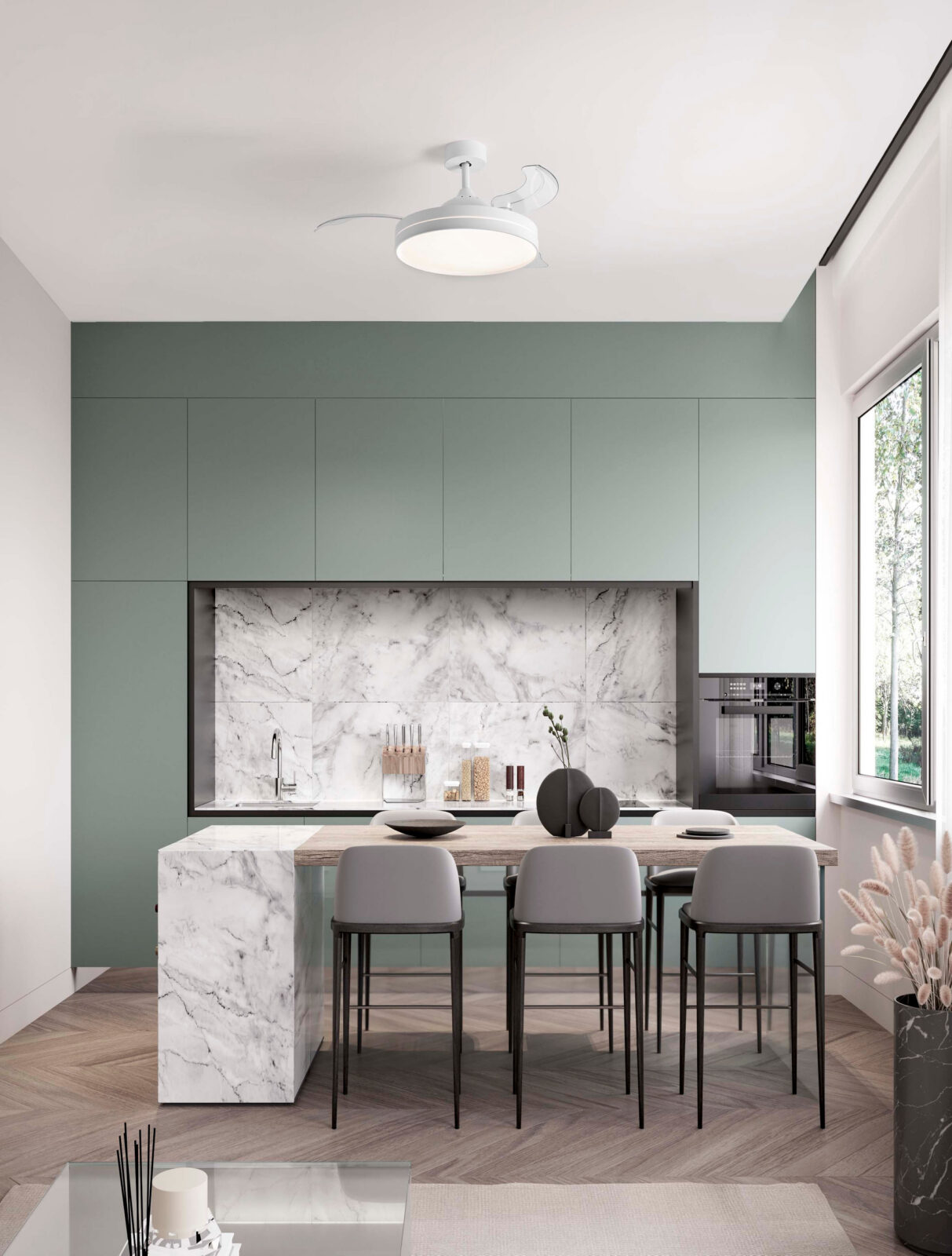 Вентилатор Nova Luce NEVMA 9952378 бял