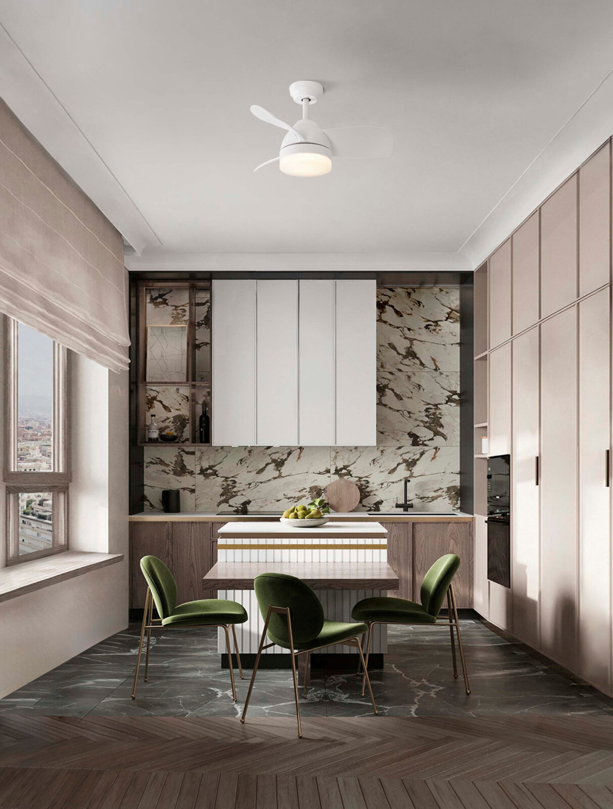 Вентилатор Nova Luce NERINA 9952379 бял