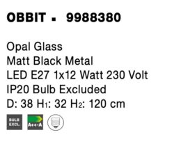 Полилей Nova Luce OBBIT 9988380 черен детайл 4
