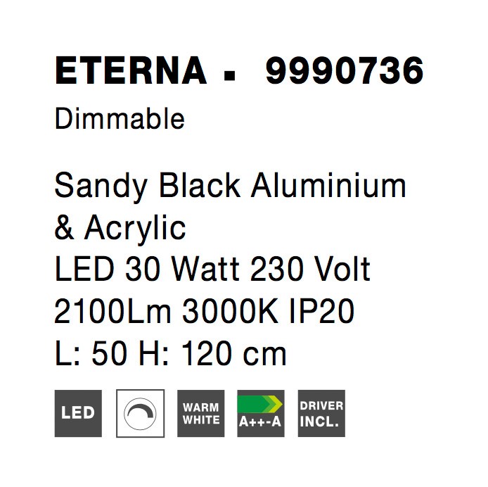 Полилей Nova Luce ETERNA 9990736 черен детайл 7